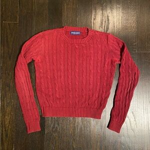 American Apparel Maroon Cable Knit Sweater